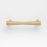 Tapered 4" Brushed Brass Cabinet Drawer Bar Pull