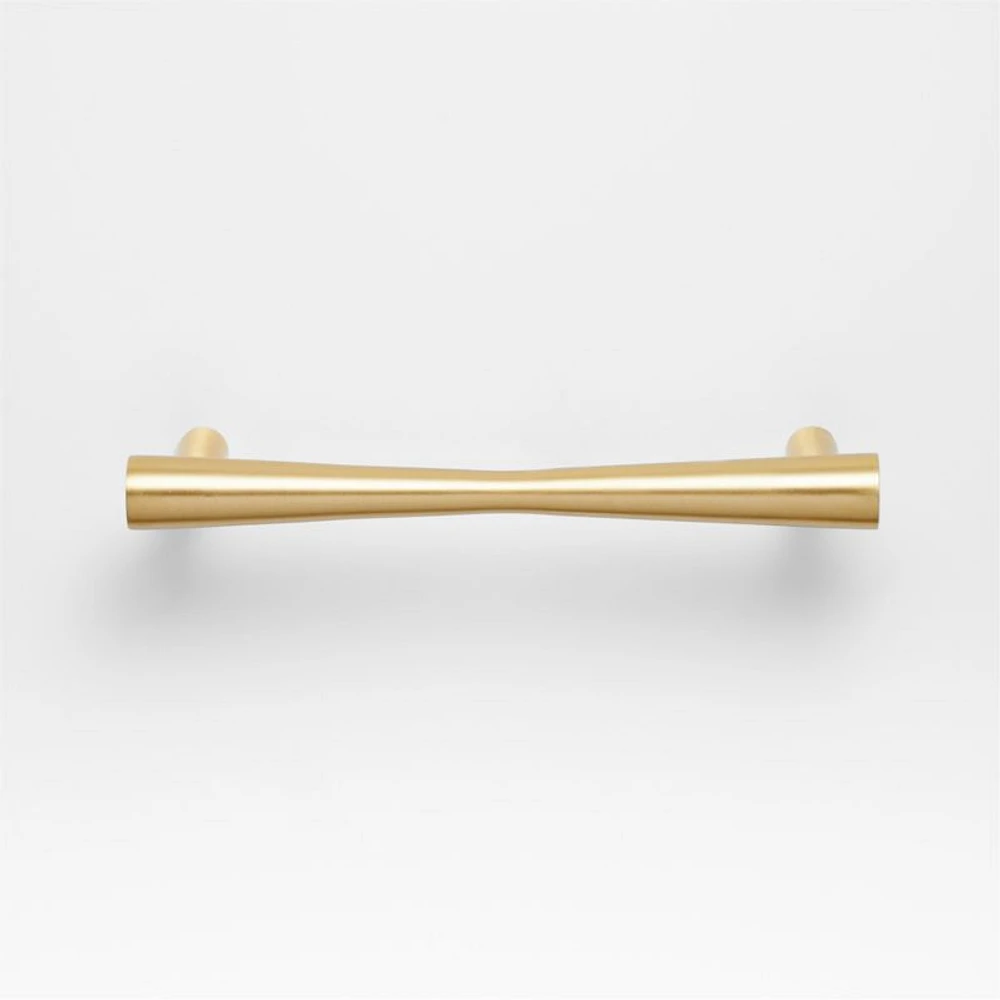 Tapered 5" Brushed Brass Cabinet Drawer Bar Pull