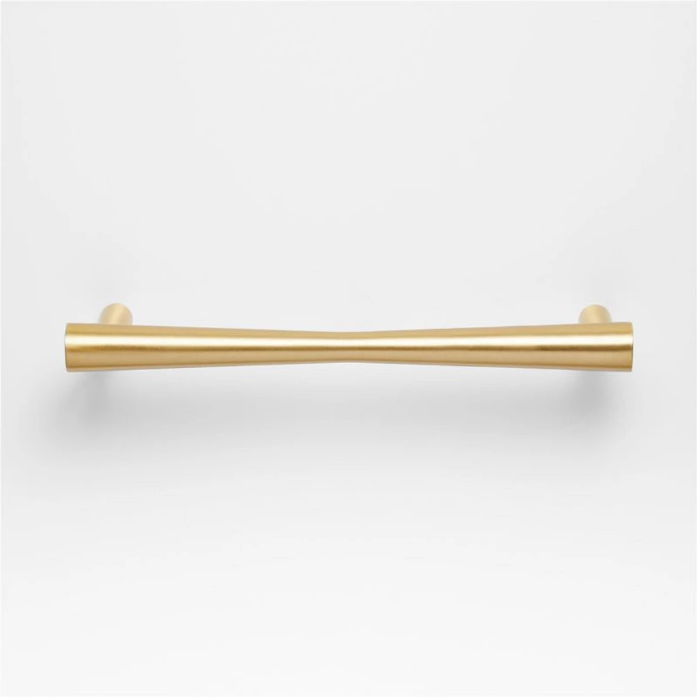 Tapered 6" Brushed Brass Cabinet Drawer Bar Pull