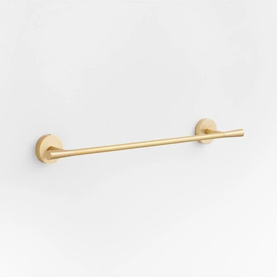 Tapered Brushed Brass Bath Towel Bar 18"