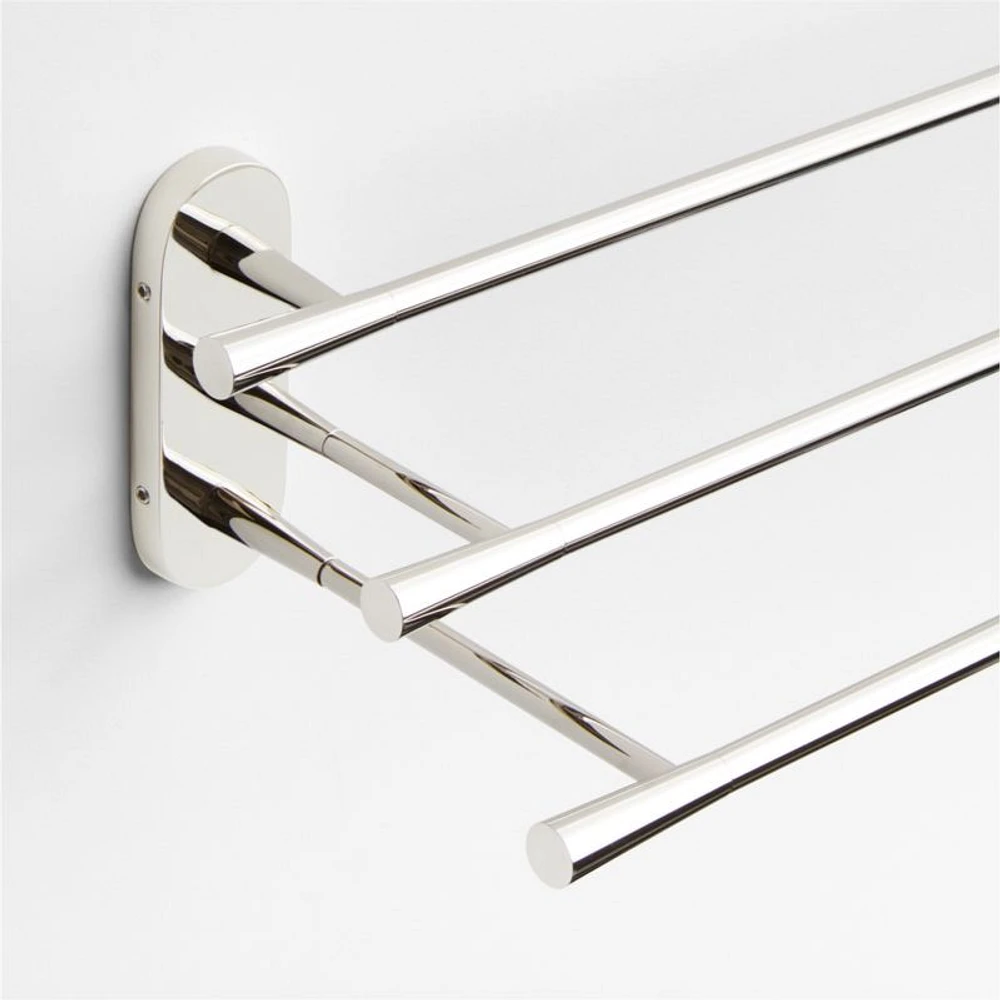 Tapered Polished Chrome Wall-Mounted Bathroom Towel Rack