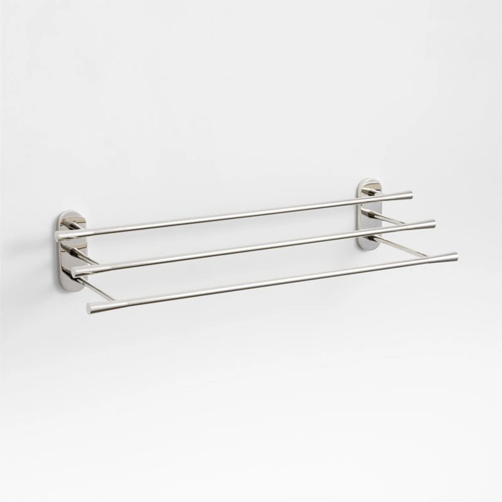 Tapered Polished Chrome Wall-Mounted Bathroom Towel Rack
