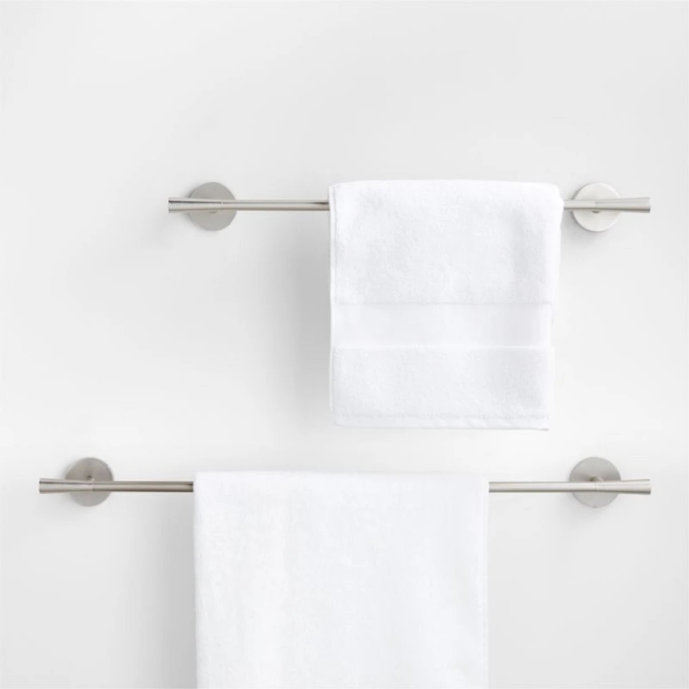 Tapered Brushed Nickel Bath Towel Bar 18"