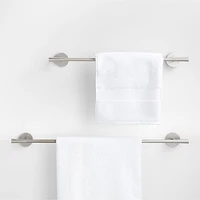 Tapered Brushed Nickel Bath Towel Bar 18"