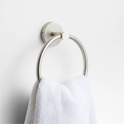 Tapered Brushed Nickel Bathroom Hand Towel Ring