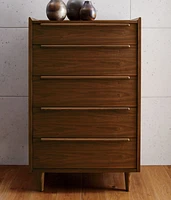 Tate Walnut 5-Drawer Chest