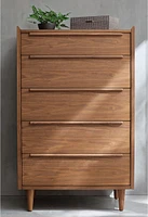 Tate Walnut 5-Drawer Chest
