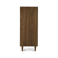 Tate Walnut 5-Drawer Chest