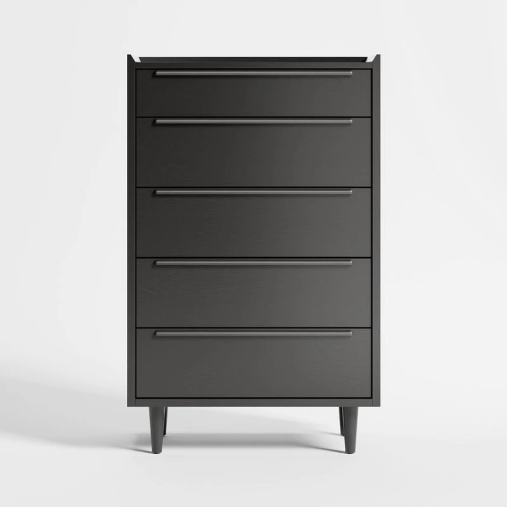 Tate Black 5-Drawer Chest