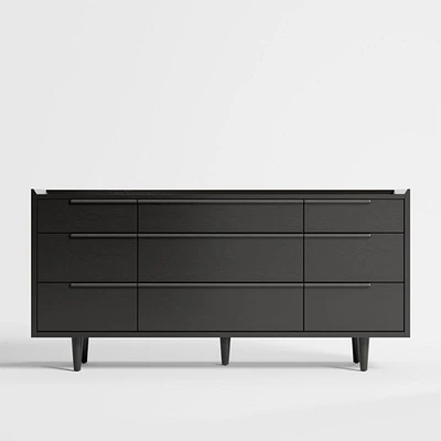 Tate Black 9-Drawer Dresser