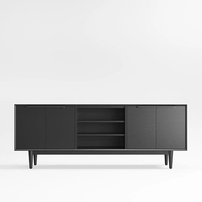 Tate 80" Black Wood Storage Media Console