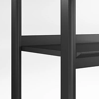 Tate 22" Black Wood 5-Shelf Narrow Bookcase