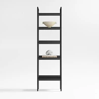 Tate 22" Black Wood 5-Shelf Narrow Bookcase