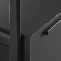 Tate Black Wood 3-Shelf Storage Bookcase Cabinet
