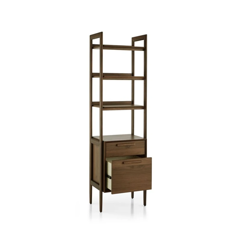 Tate Walnut Bookcase File Cabinet