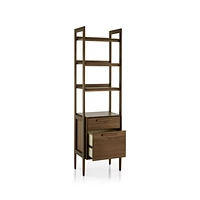 Tate Walnut Bookcase File Cabinet
