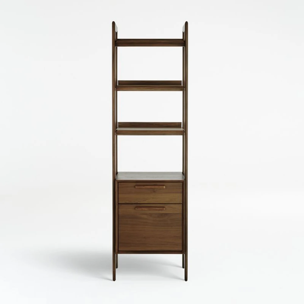 Tate Walnut Bookcase File Cabinet
