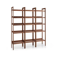 Tate Walnut Bookcases, Set of 3