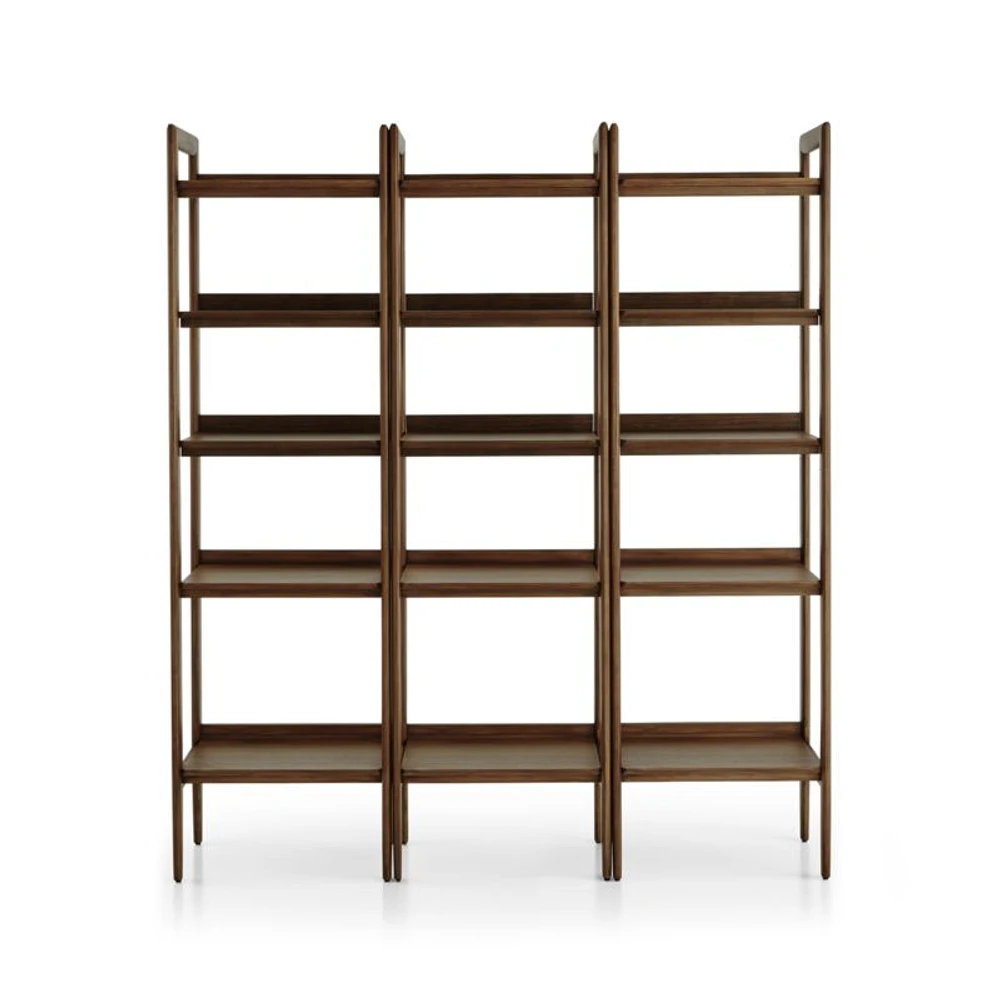 Tate Walnut Bookcases, Set of 3