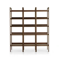 Tate Walnut Bookcases, Set of 3