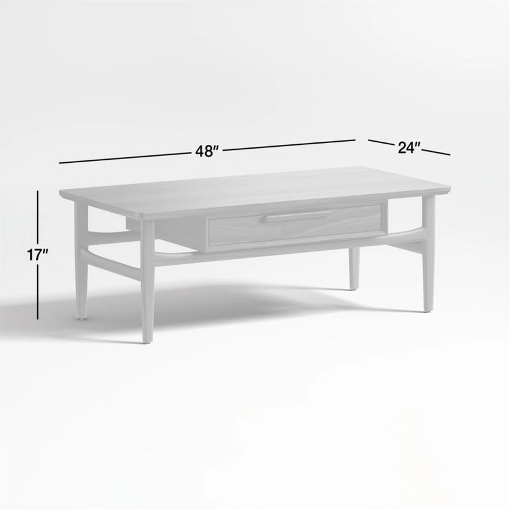 Tate Walnut Wood 48" Rectangular Storage Coffee Table