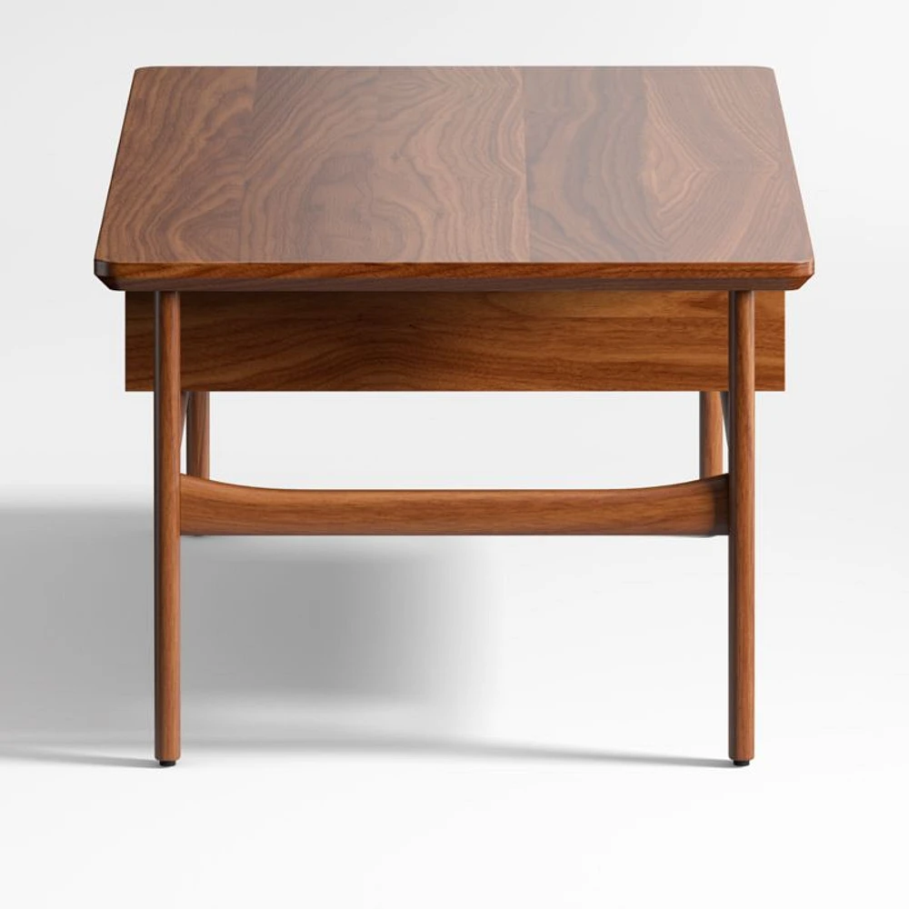 Tate Walnut Wood 48" Rectangular Storage Coffee Table