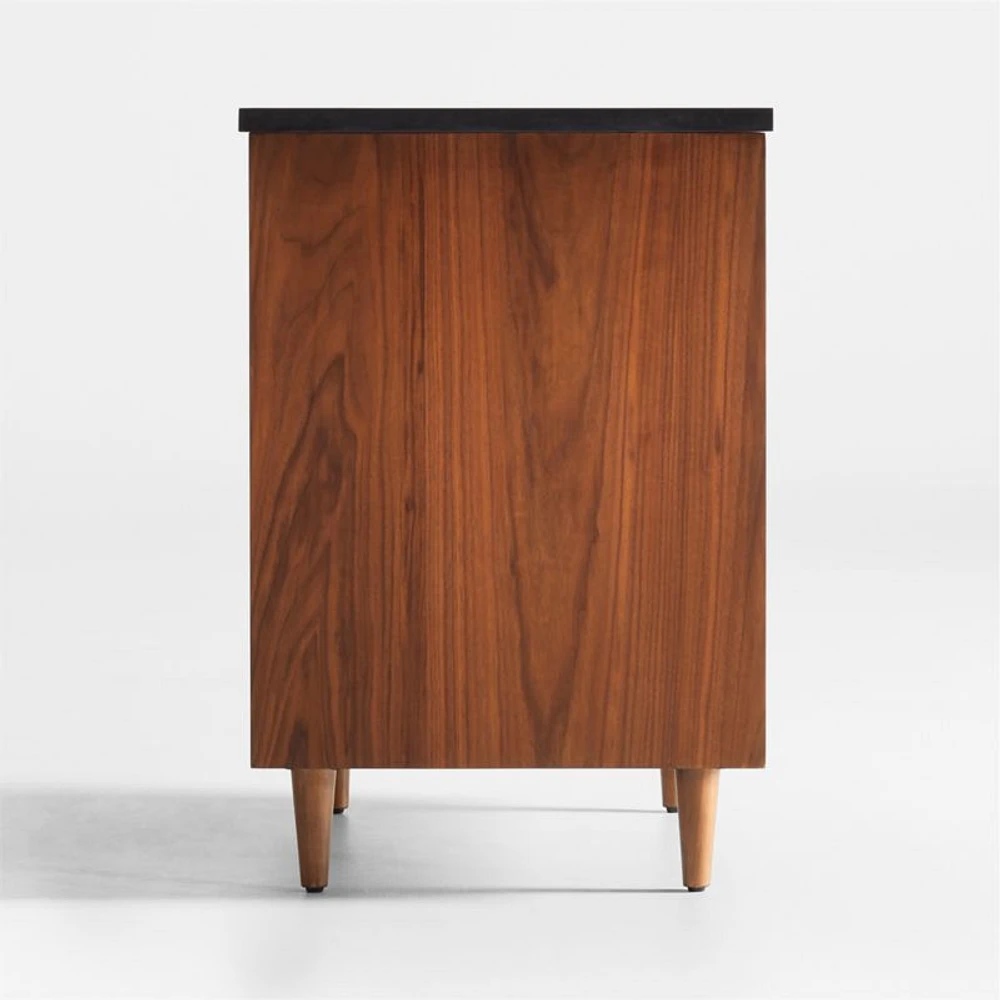 Tate 36" Black Granite Top Single Sink Vanity with Walnut Wood Doors