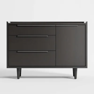 Tate Black Small 3-Drawer Chest