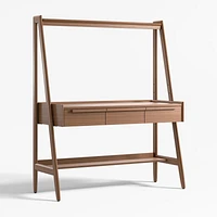 Tate 50" Walnut Wood Standing Desk with Drawers