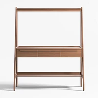 Tate 50" Walnut Wood Standing Desk with Drawers
