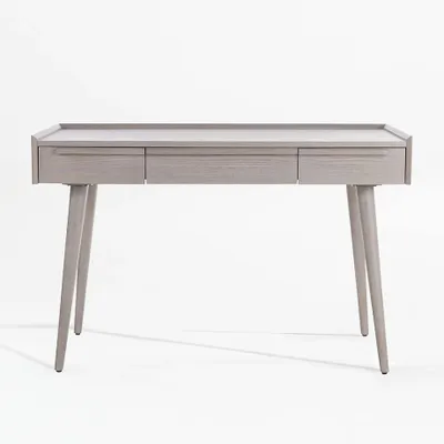 Tate 48" Stone Grey Wood Desk with Outlet