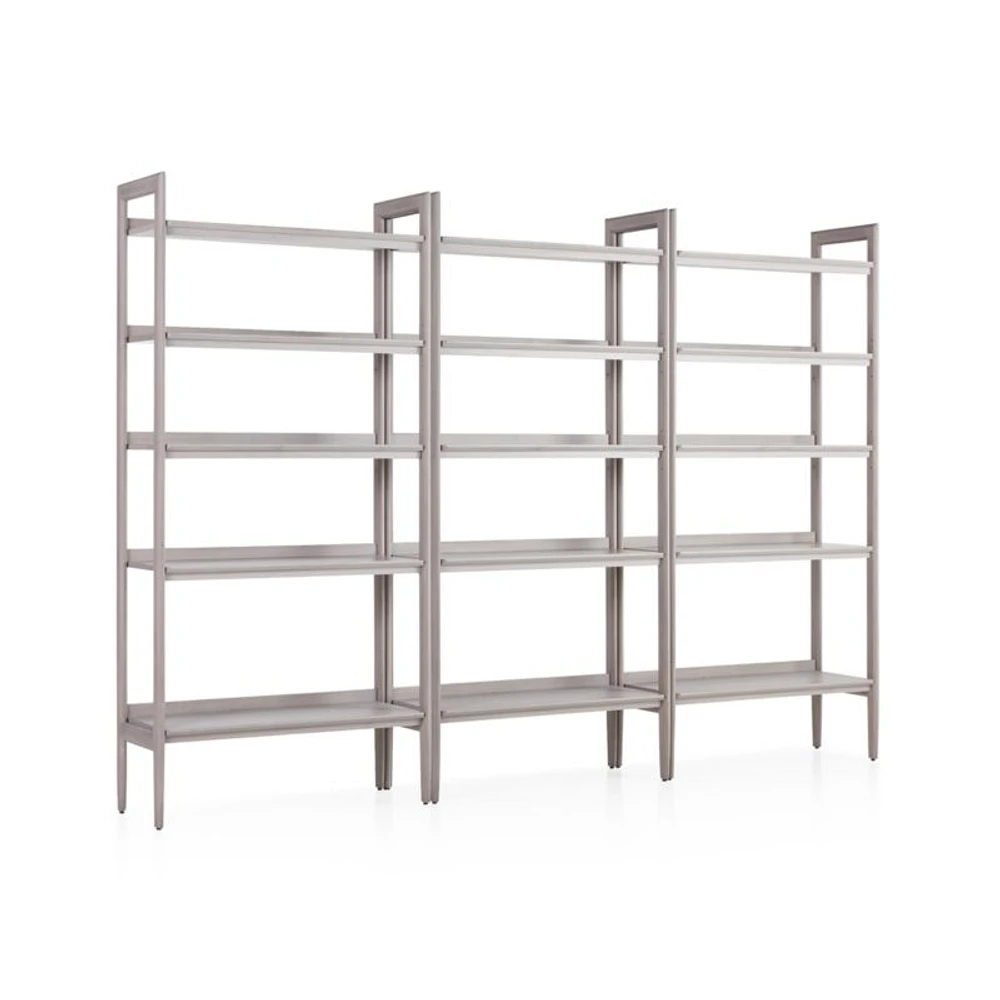 Tate Stone Wide Bookcases, Set of 3
