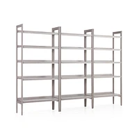 Tate Stone Wide Bookcases, Set of 3