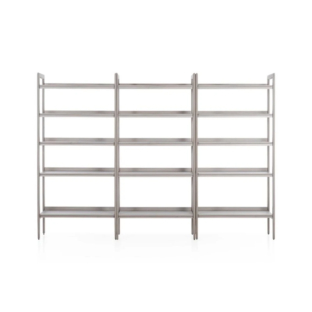 Tate Stone Wide Bookcases, Set of 3