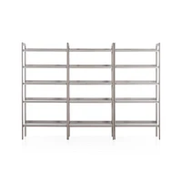 Tate Stone Wide Bookcases, Set of 3