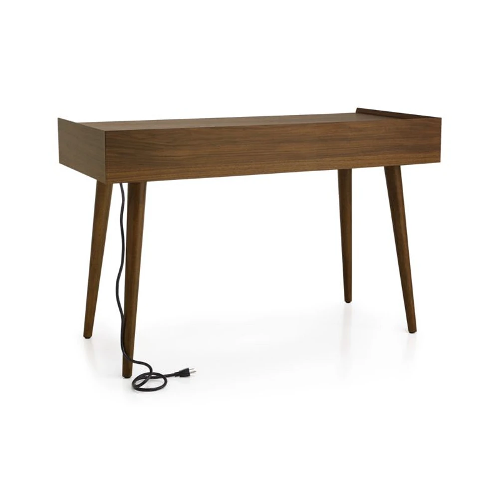 Tate 60" Walnut Desk with Outlet