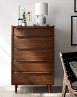 Tate Walnut 5-Drawer Chest