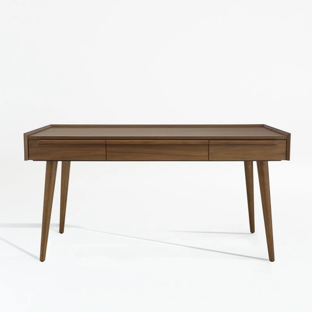 Tate 60" Walnut Desk with Outlet