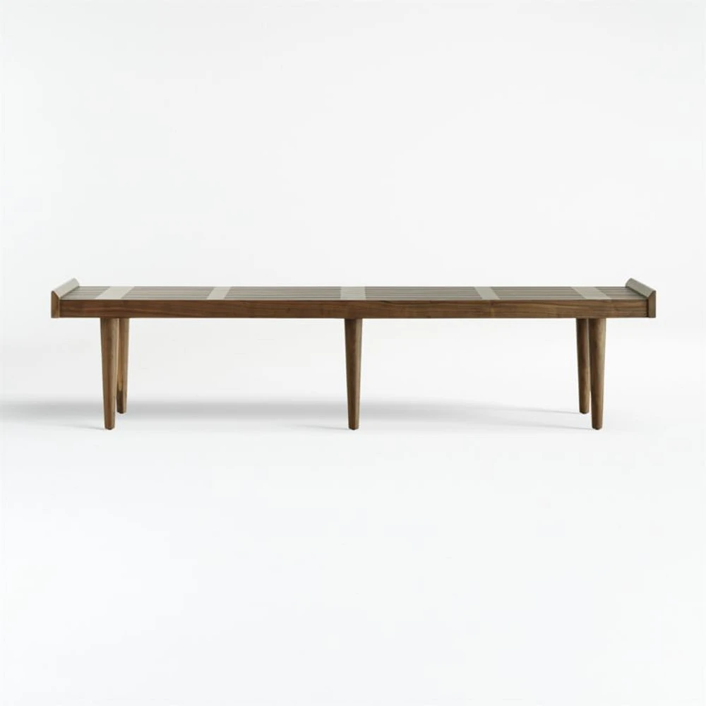 Tate King Walnut Slatted Bench