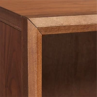 Tatum Set of Modular Walnut Wood Kids Open Bookcases with Hutches