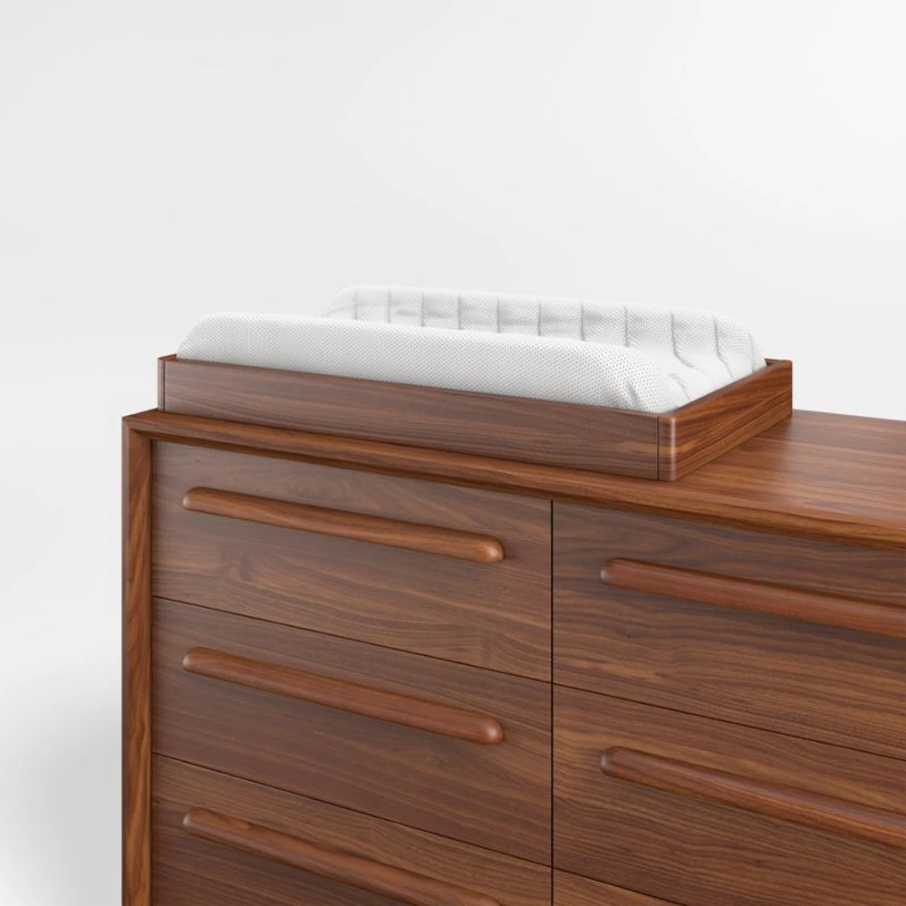 Tatum Walnut Mid-Century Wood Changing Table Topper