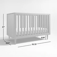Tatum Walnut Mid-Century Wood Convertible Baby Crib