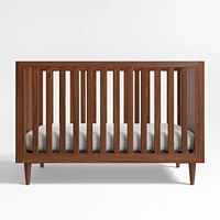 Tatum Walnut Mid-Century Wood Convertible Baby Crib
