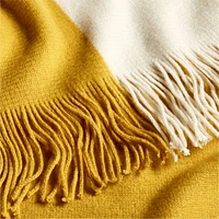 Tepi 70"x55" Ochre Throw Blanket