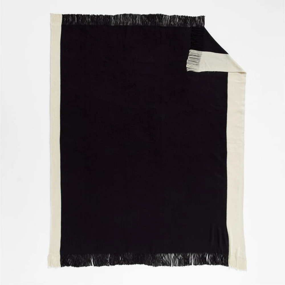 Tepi 70"x55" Black Throw Blanket