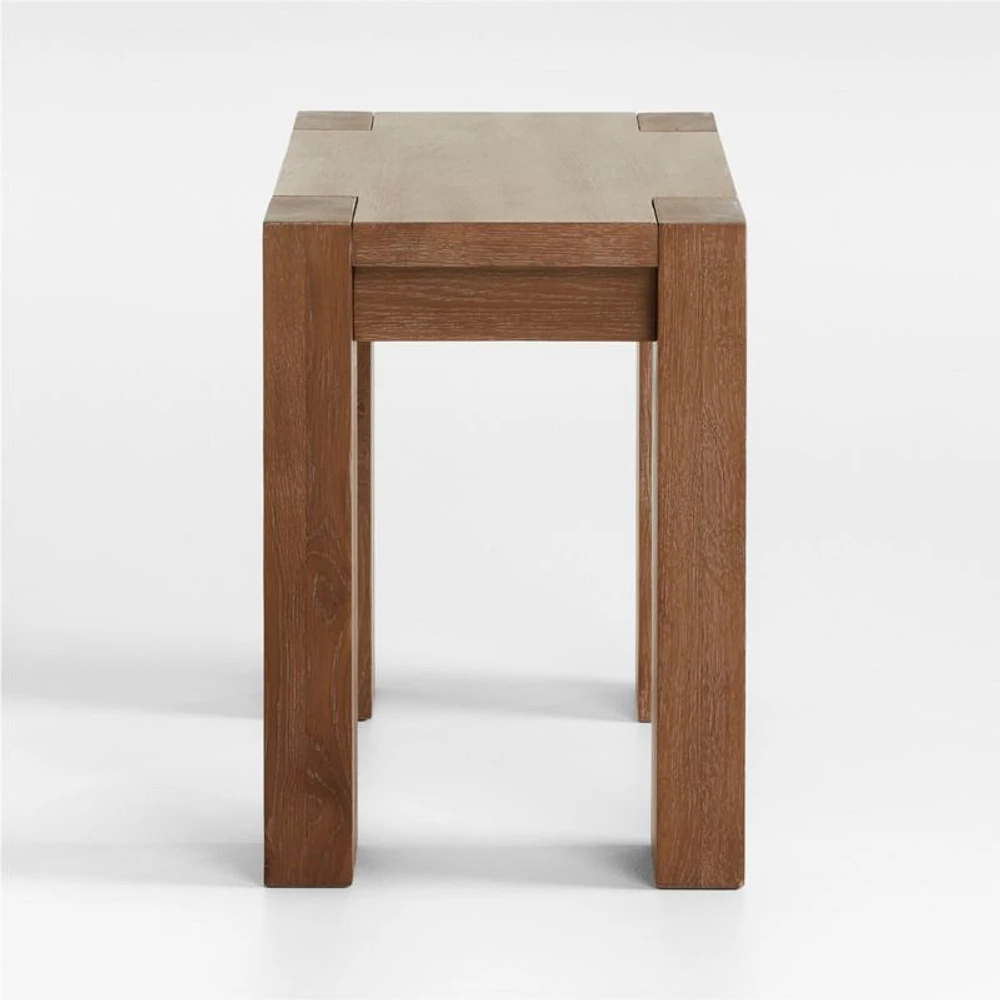 Terra Light Brown Oak Wood Side Table