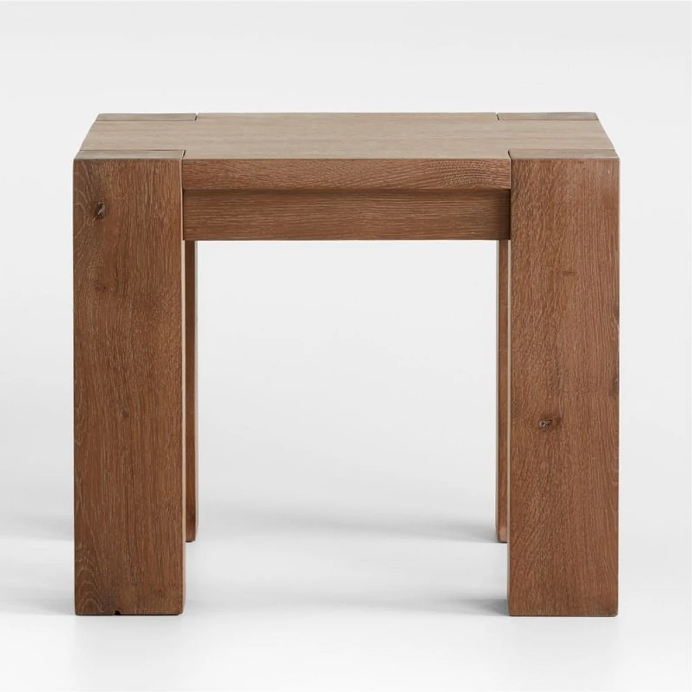 Terra Light Brown Oak Wood Side Table