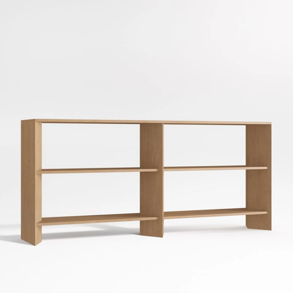 Terrazza 76" Natural Solid Oak Wood Open Storage Media Console