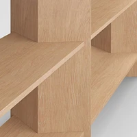 Terrazza 76" Natural Solid Oak Wood Open Storage Media Console