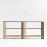 Terrazza 76" Natural Solid Oak Wood Open Storage Media Console